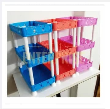 Multi-Functional 3 Layer Plastic Kitchen Bathroom Shelf Organizer 7 inchi- Versatile Storage Rack For Your Home