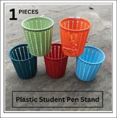 Student Pen Stand Round Plastic Pen Holder Pen Holder Desk Organizer 1 PIECES