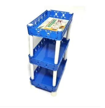 Image of Multi-Functional 3 Layer Plastic Kitchen Bathroom Shelf Organizer 7 inchi- Versatile Storage Rack For Your Home