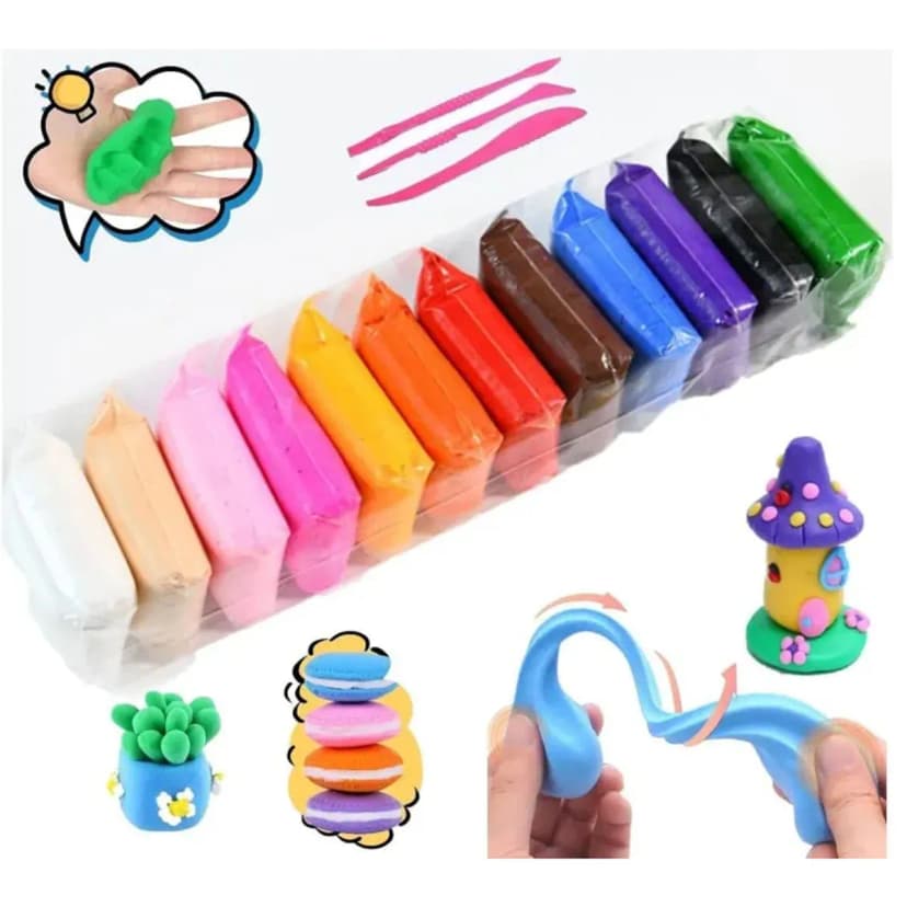 Image of 12 Colors Soft Super Light Clay - For Modeling Air Dry Clay For DIY Handmade Toys - Creative Gift For Kids