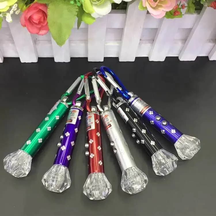 Image of Laser Pointer LED Light Key Ring - Funny Cat Play Toy - 3 in 1 Best Entertainment Tool For Kids