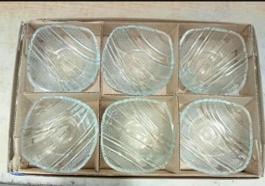 rystal Glass Bati Set Snack Bowl Set Ice cream set Firni Bati Set 6 Pcs