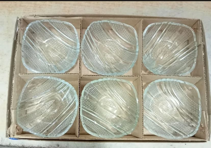 Image of rystal Glass Bati Set Snack Bowl Set Ice cream set Firni Bati Set 6 Pcs