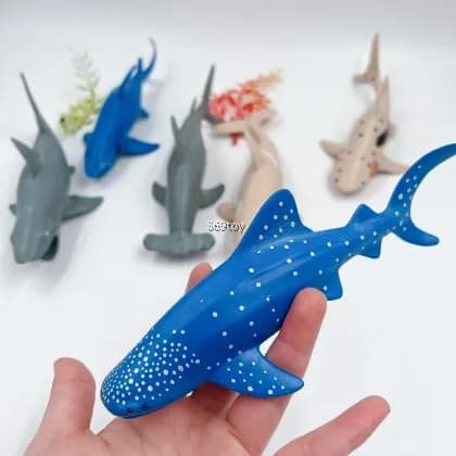 Image of Dolphin Sharks Fish Set for kids Soft Rubber Toys 6pcs