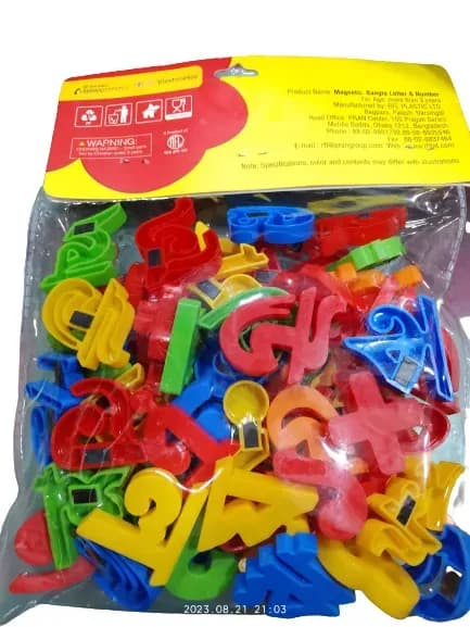 Image of Educational Magnetic Bengali Alphabets Toy - Bangla Alphabet, Words Kids Smart Colorful Learning Set - Fridge Magnet