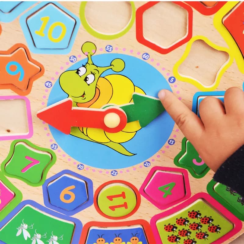 Image of 30CM Wooden Large Shape Matching Disassembling Alarm Clock Know Basic Life Skill Preschool Early Education Children Wooden Toys Basic & Life Skills Toys