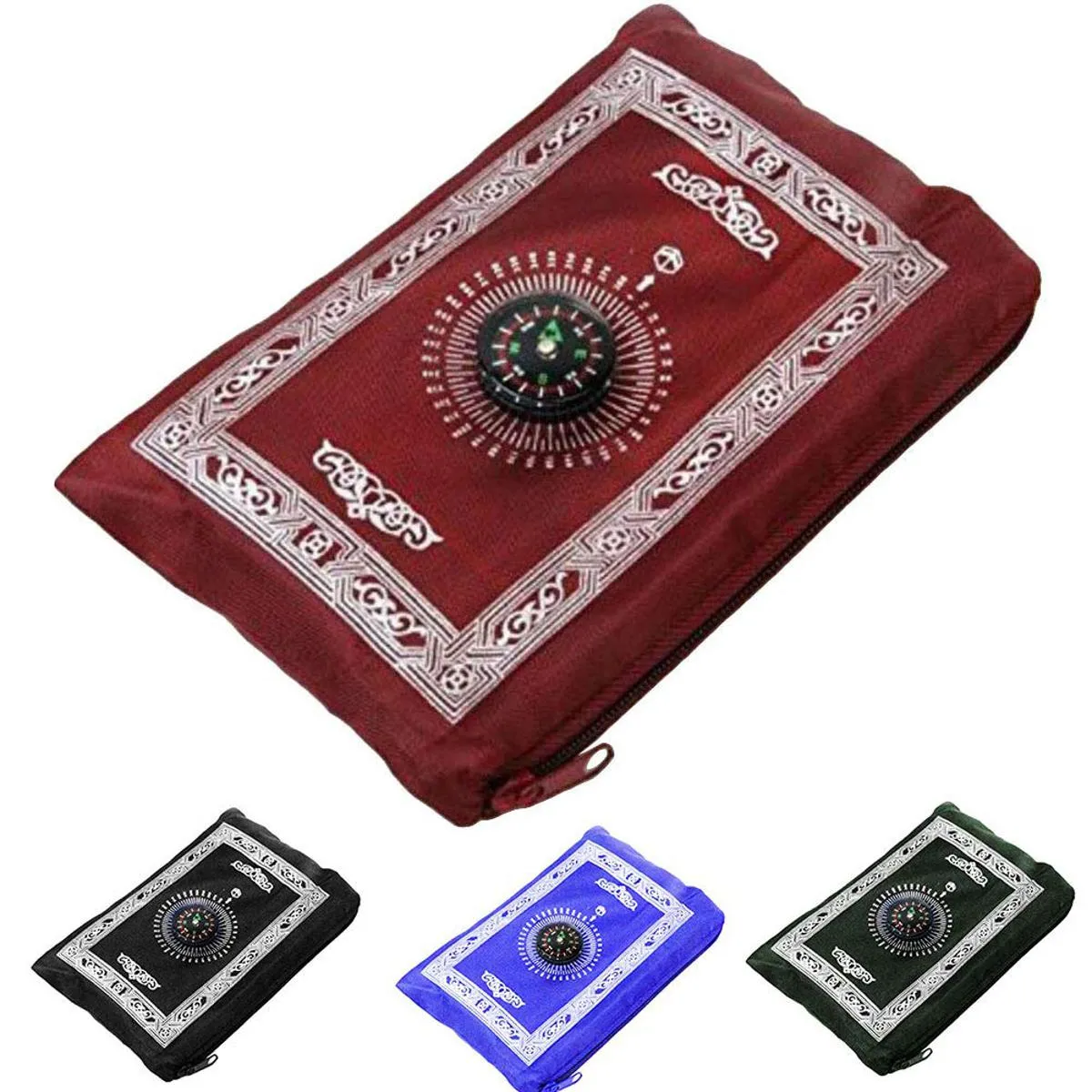 Portable Pocket Prayer Mat with Qibla Direction Compass Jaynamaz