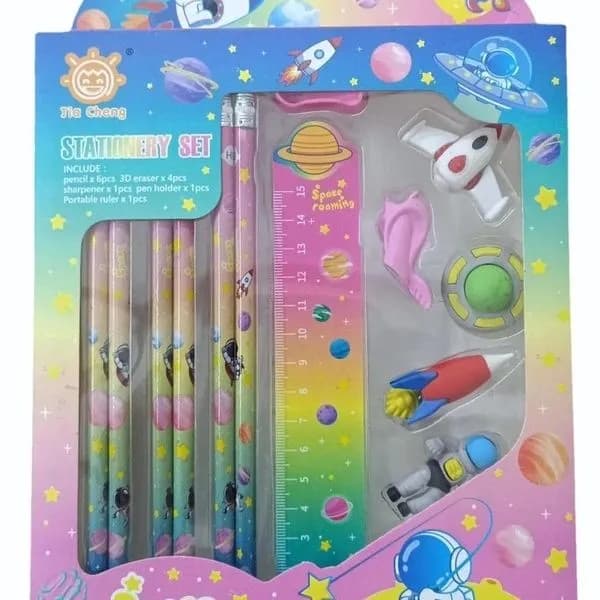 Image of Jia Cheng Kids Stationery Set Spaceship Version