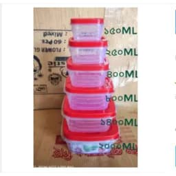 Plastic Square Container Set 6 Pieces Thumbnail 1