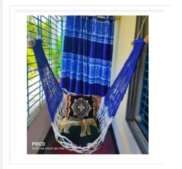 Image of Hand Made Dulna Adult Rope Bed Hanging Dulna Use For All People Large Swing Rope Bed Rattan Dulna Dolna