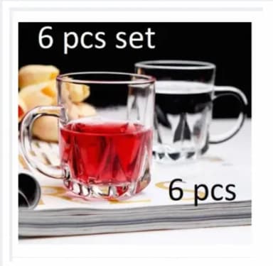 Glass Tea Mug Tea Cup Coffee Mug 6Pcs 210Ml N77M Enjoy Your Favorite Hot Beverages With This Set Of 6 Glass Tea Mugs