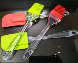 2 PCS Set Silicone Spoon and Oil Brush Durable Heat Resistant Kitchen Utensils Thumbnail 2