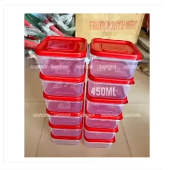 Image of 12Pis Colourfull Tifin Box 400ml Quality Full Square