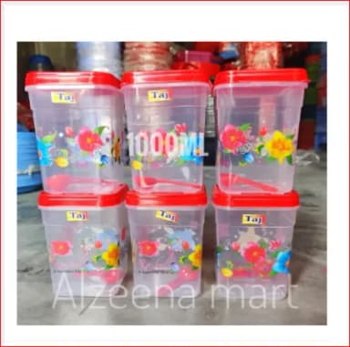 Premium Quality Design 6 pcs Plastic Jar 1000ml