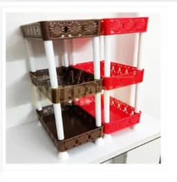 Multi-Functional 3 Layer Plastic Kitchen Bathroom Shelf Organizer 7 inchi- Versatile Storage Rack For Your Home Thumbnail 2