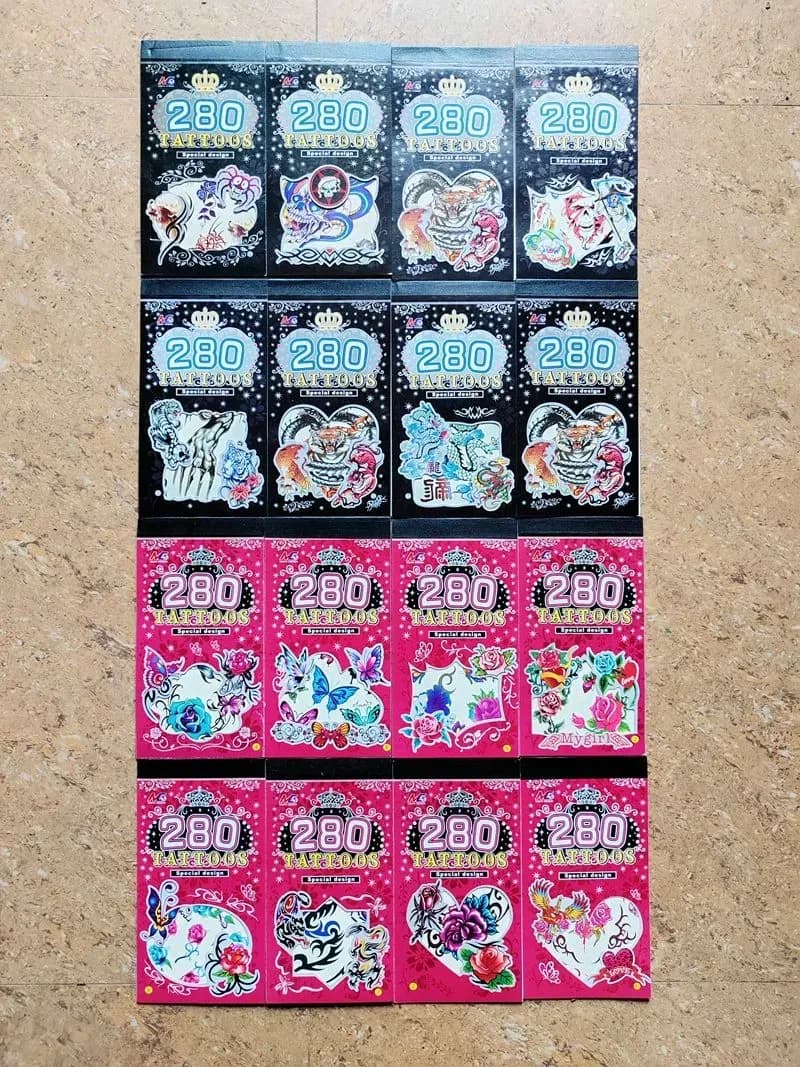 Image of Premium Quality Tattoo Sticker For Men Women Children - Waterproof 3D Temporary Tattoo Sticker Book Flower Animal Dragon Unique Designs - Cute DIY Gift