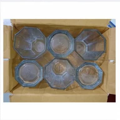 Water Drinking Glass 8 Angle 6pcs set 8 corner water glass 300 ml