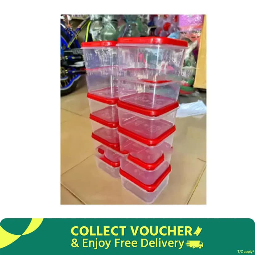 Image of 12Pis Colourfull Tifin Box 400ml Quality Full Square