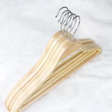 Wooden Coat Hangers Pack of 3 Suit Hangers Natural Finish Clothes Hangers Light Wood Hanger