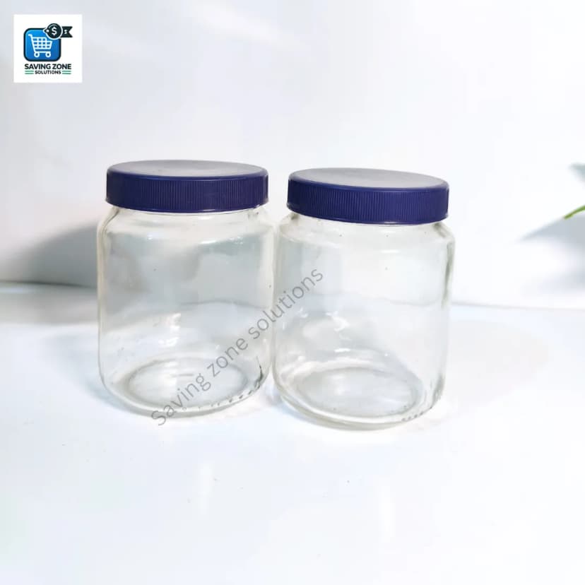Image of 400ml 3 Pcs Premium Glass Jar Set for Kitchen Food Storage Airtight Containers