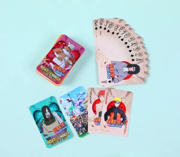 Image of Naruto Poker Playing Cards Deck 54 Cards With Plastic Box All Different Anime Manga Mini Naruto Card Tash