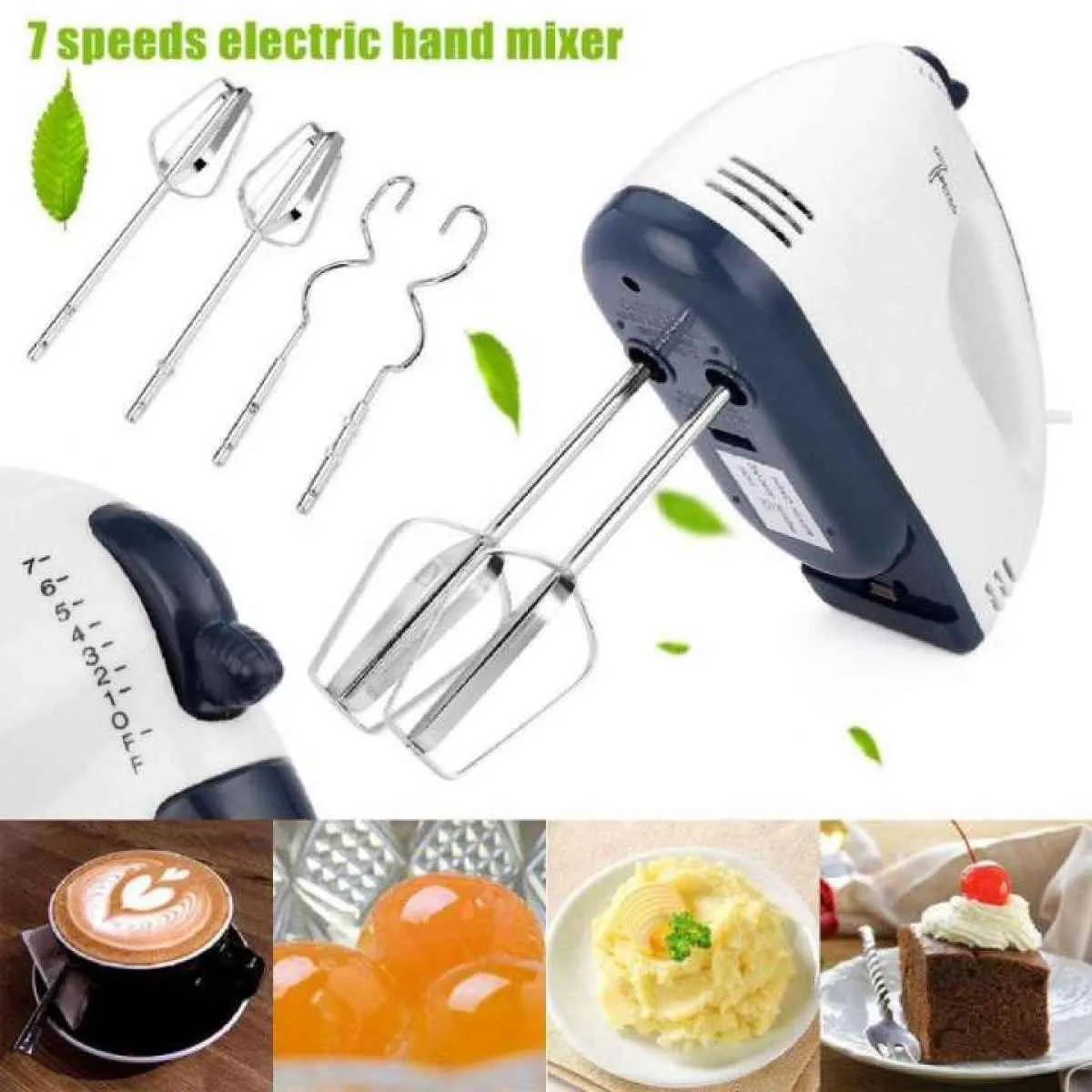 Scarlett 150 Watt Electric Egg Beater Cream Mixer 5 Speed Control Sweep Kitchen Utensils with 4 Stirrers 3