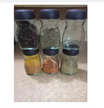 Image of Glassware Food Jar , Food Container, Jar (lid Multicolour) 6pcs 120ml