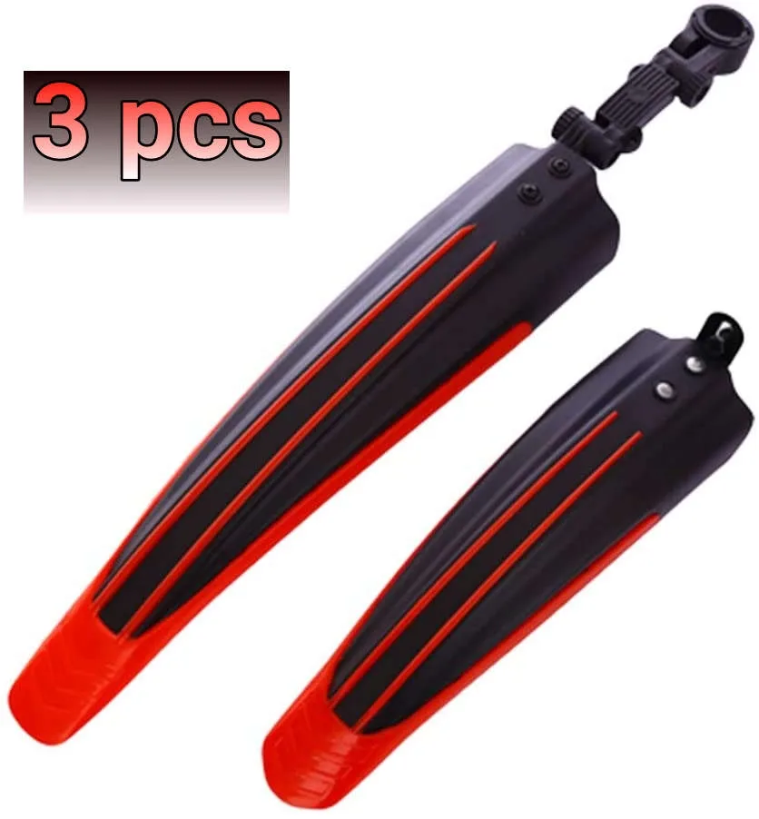 Bicycle Mudguard Downhill Type Red Bicycle Accessories 3pcs 1