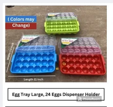 24/ Eggs Dispenser Holder Eggs Storage Container Box Large 1 Dozen Capacity Plas..