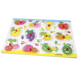 Wooden 3D Peg Puzzle Fruit Set - Montessori Smart Educational Toy For Children Thumbnail 3