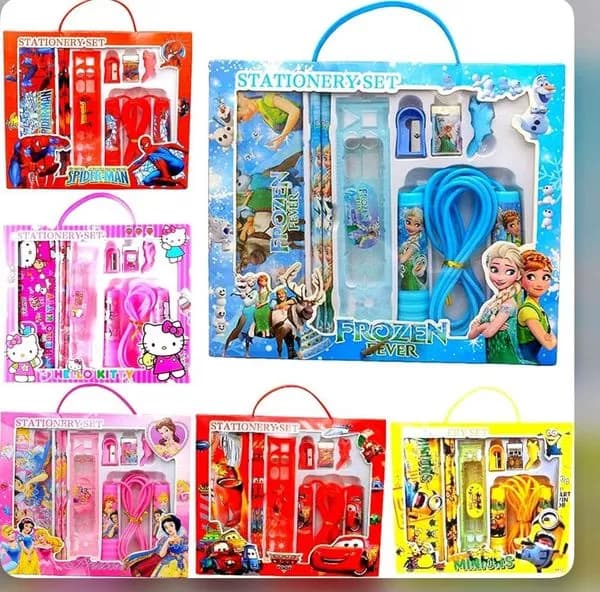 Image of Stationary Set With Pencil Box And Jumping Rope For Kids - School Set For Children Boys Girls 9008