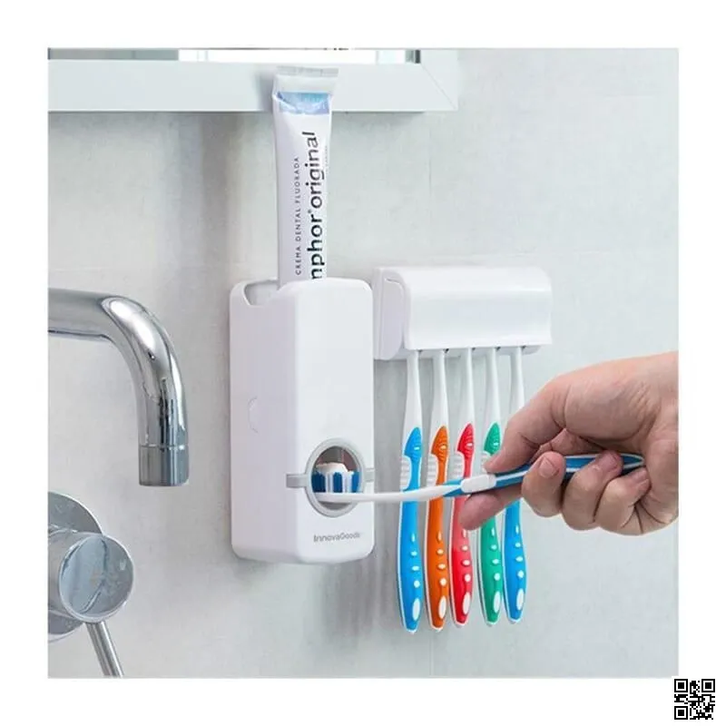 Automatic Toothpaste Dispenser With Toothbrush Holder 1