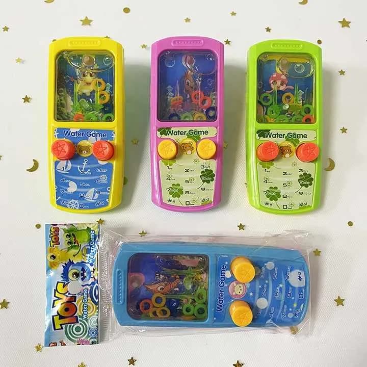 Image of Promotional Kids Classic Toys Cartoon Plastic Colorful Handheld Phone Shape Water Game Mobile Ring