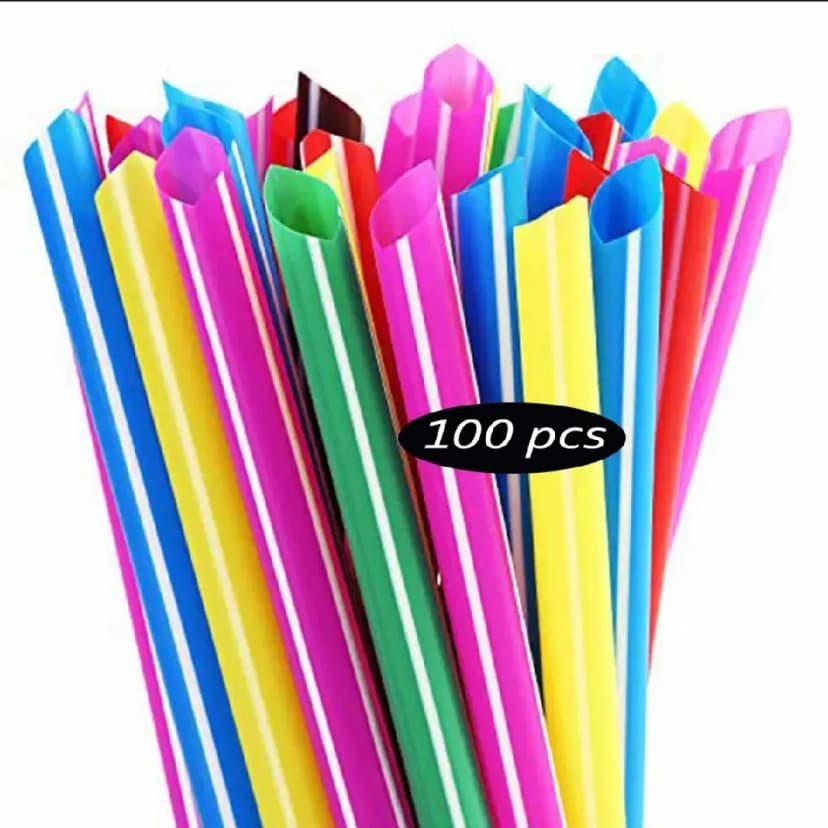 Image of Jumbo Smoothie Straws Juice Pipe 100 pcs