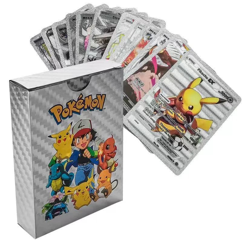 Image of 55 Pcs Pokemon Silver Cards Silver Foil Set English Version