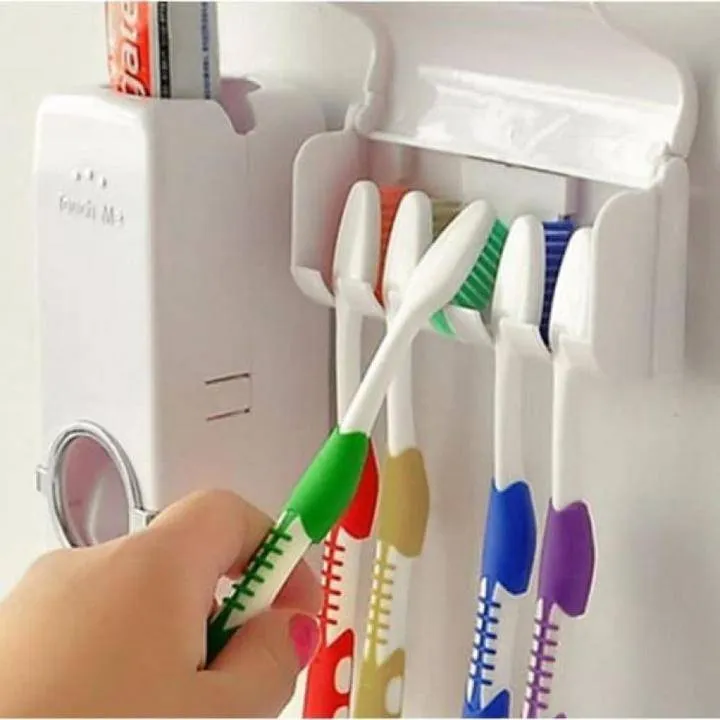 Automatic Toothpaste Dispenser With Toothbrush Holder 2