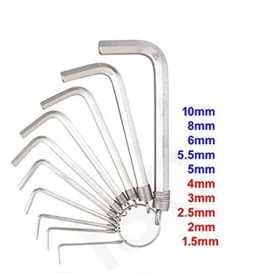 Steel Allen Hex Key Wrench Set 10 Pieces made in Taiwan 2