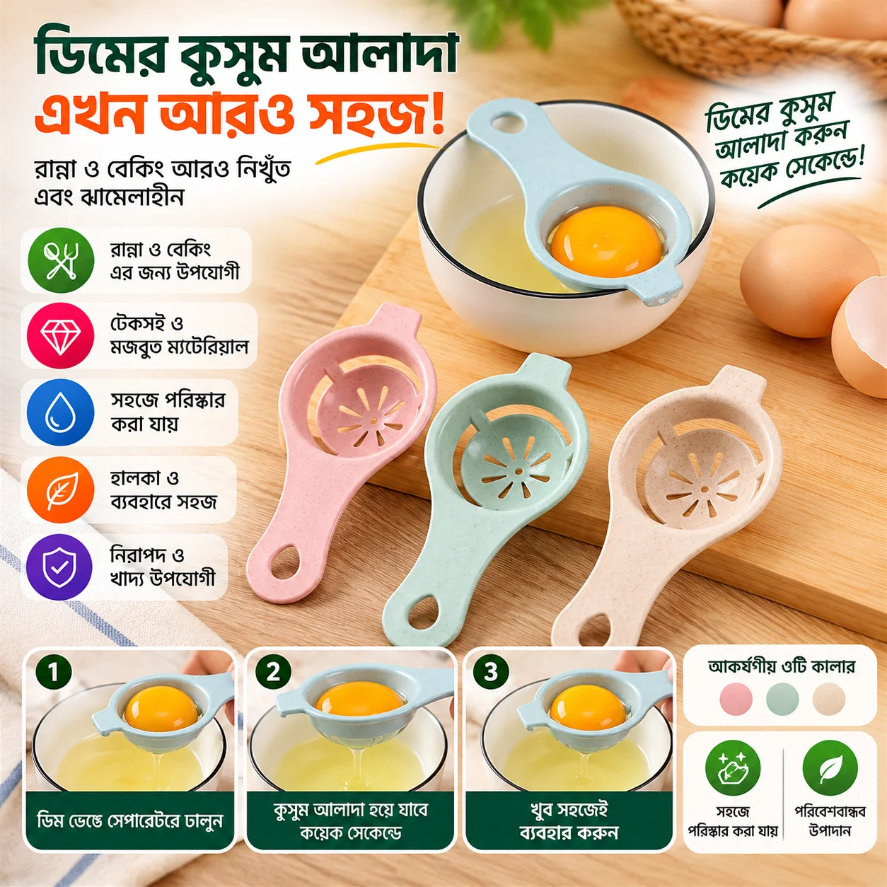 Cake decoration 1pc Kitchen Egg Yolk White Separator Used To Make Cake 1