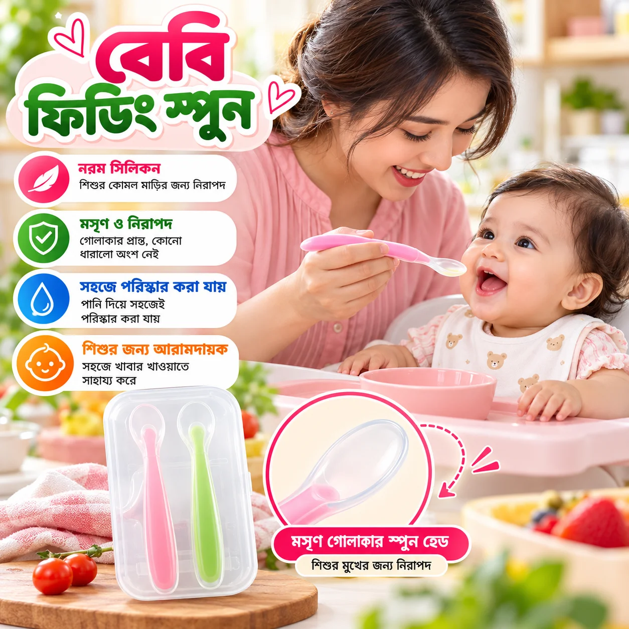Silicone Baby Spoon 1Pcs 1