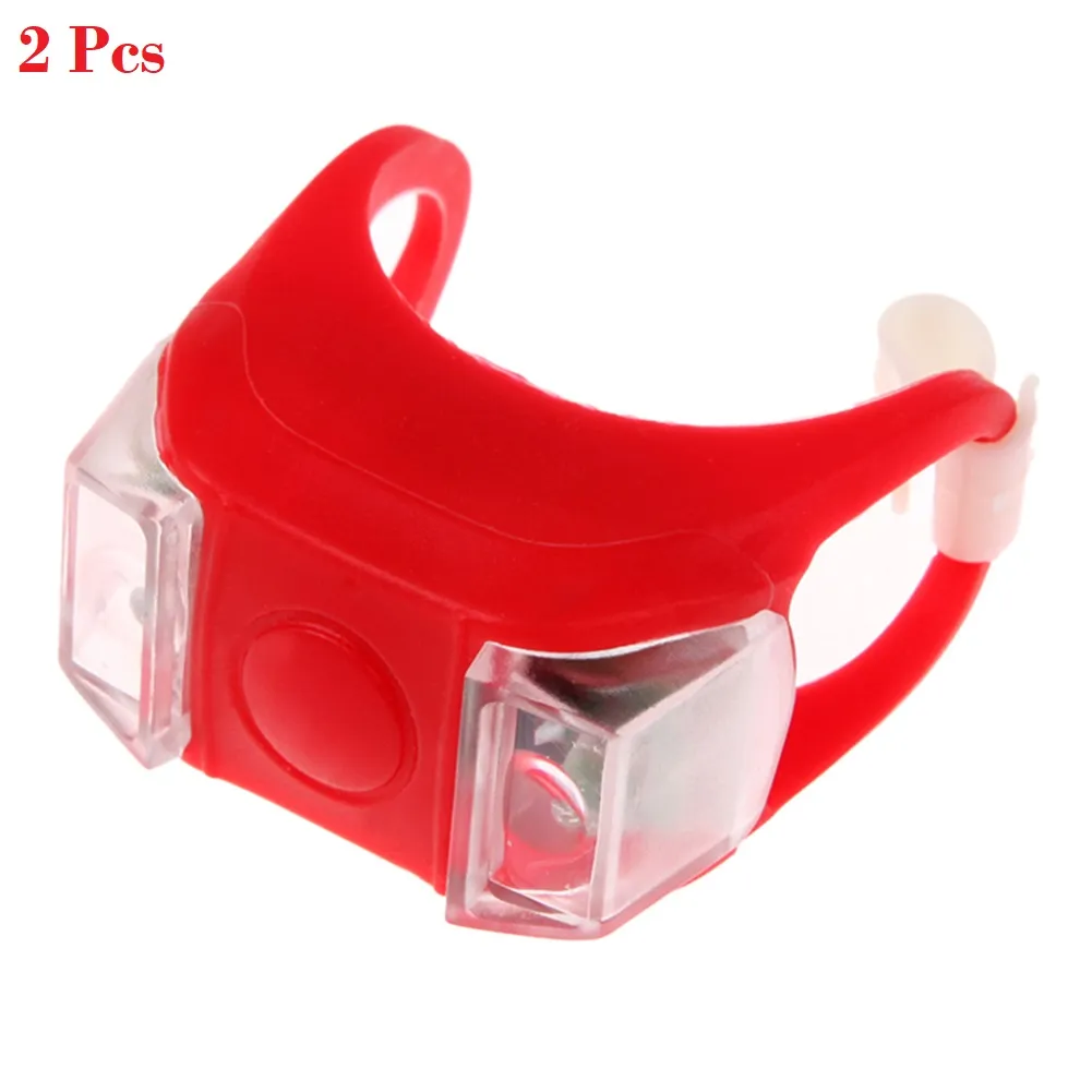 Silicon LED Bike Light Light Handle Light Waterproof Safety Alert Rear Back Lamp Battery Cycling Telolite Cycle Accessories cycle light 3