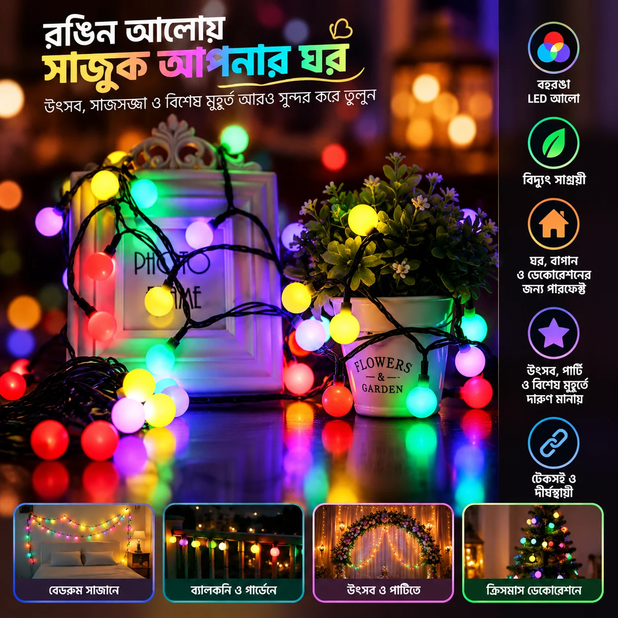 Candy Ball Fairy Decorative Lights 28pcs, Room Decoration Light/ Candy Ball Fairy Lights 3