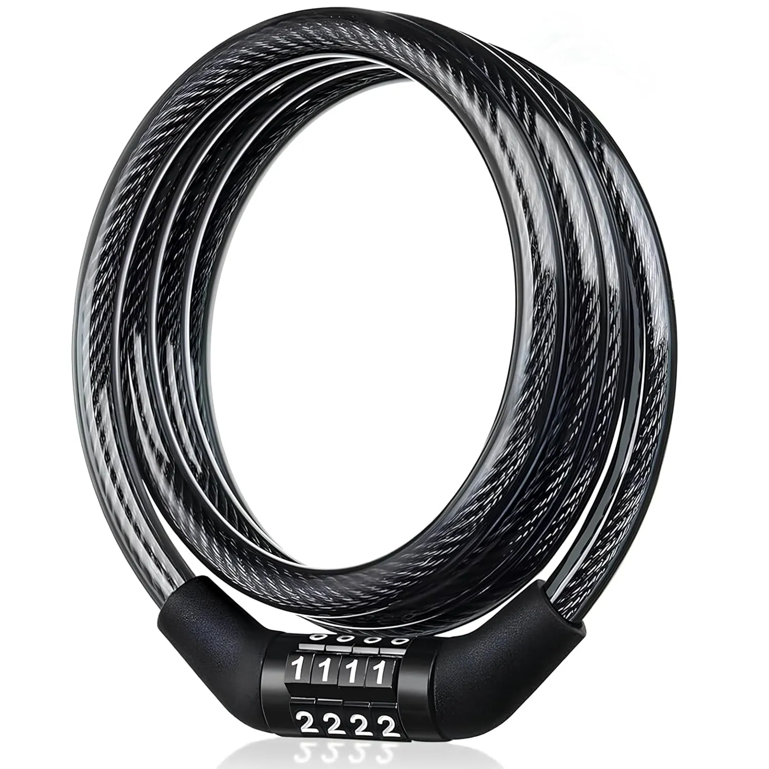Heavy Duty Digital Number Lock Universal Combination Cable Lock for Bike Helmet Luggage Steel Wire PVC Plastic 12x1200 mm Anti Theft Security 1