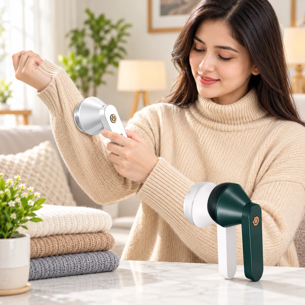 Rechargeable Electric Lint Remover, Fabric Shaver Woollen Fuzz Shaver/Remove Fluff Lint Roller 4