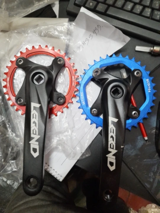 Crankset Square Taper BCD104/34T Chainring Compatible with Aluminium Sram 4