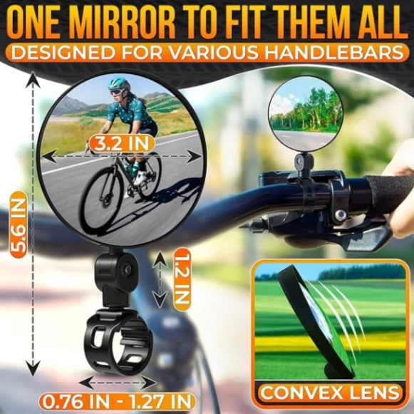 Adjustable Bike Handlebar Rear View Mirror Bar End Mirrors 2 pcs 2