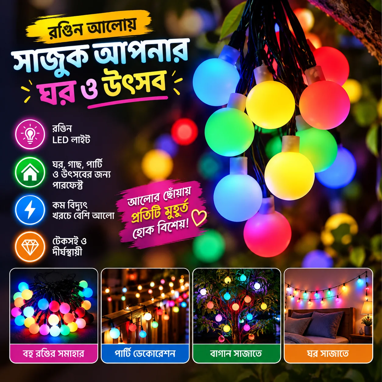 Candy Ball Fairy Decorative Lights 28pcs, Room Decoration Light/ Candy Ball Fairy Lights 1