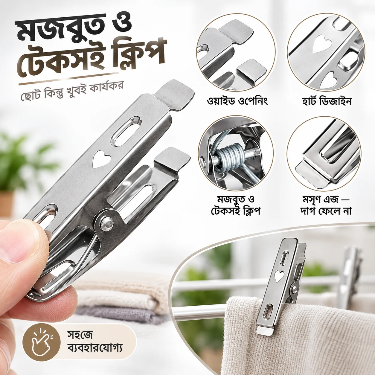 Stainless Steel Cloth Hanging Clips-20pcs, 20 Pcs Set Of Stainless Steel Cloth Clip For Drying Clothes 2