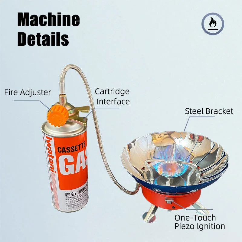 Windproof Portable Camping Gas Stove with Hose (Connection Tube) | Lotus Camping Stove with Connection Tube 2