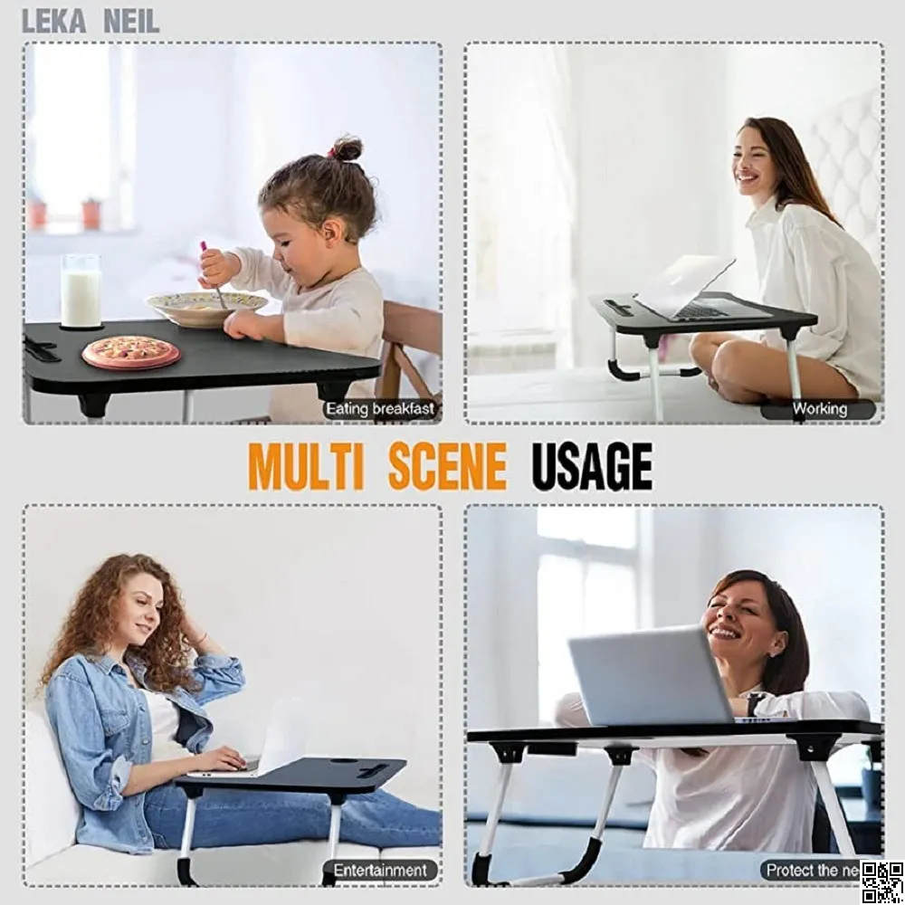 Foldable Laptop Table-Pink For Reading, Writing, Eating, On Bed 6