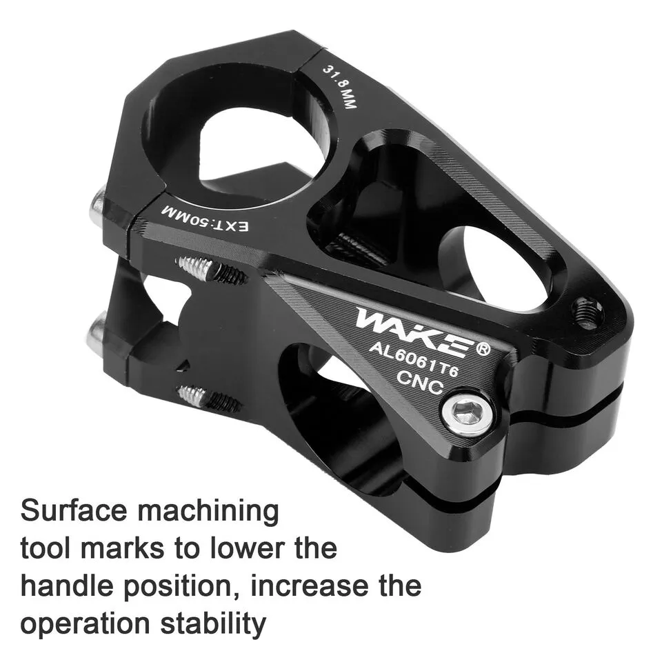 WAKE Mountain Bike Handlebar Stem 31 8mm 50mm MTB Bicycle Bike Stem Black 1